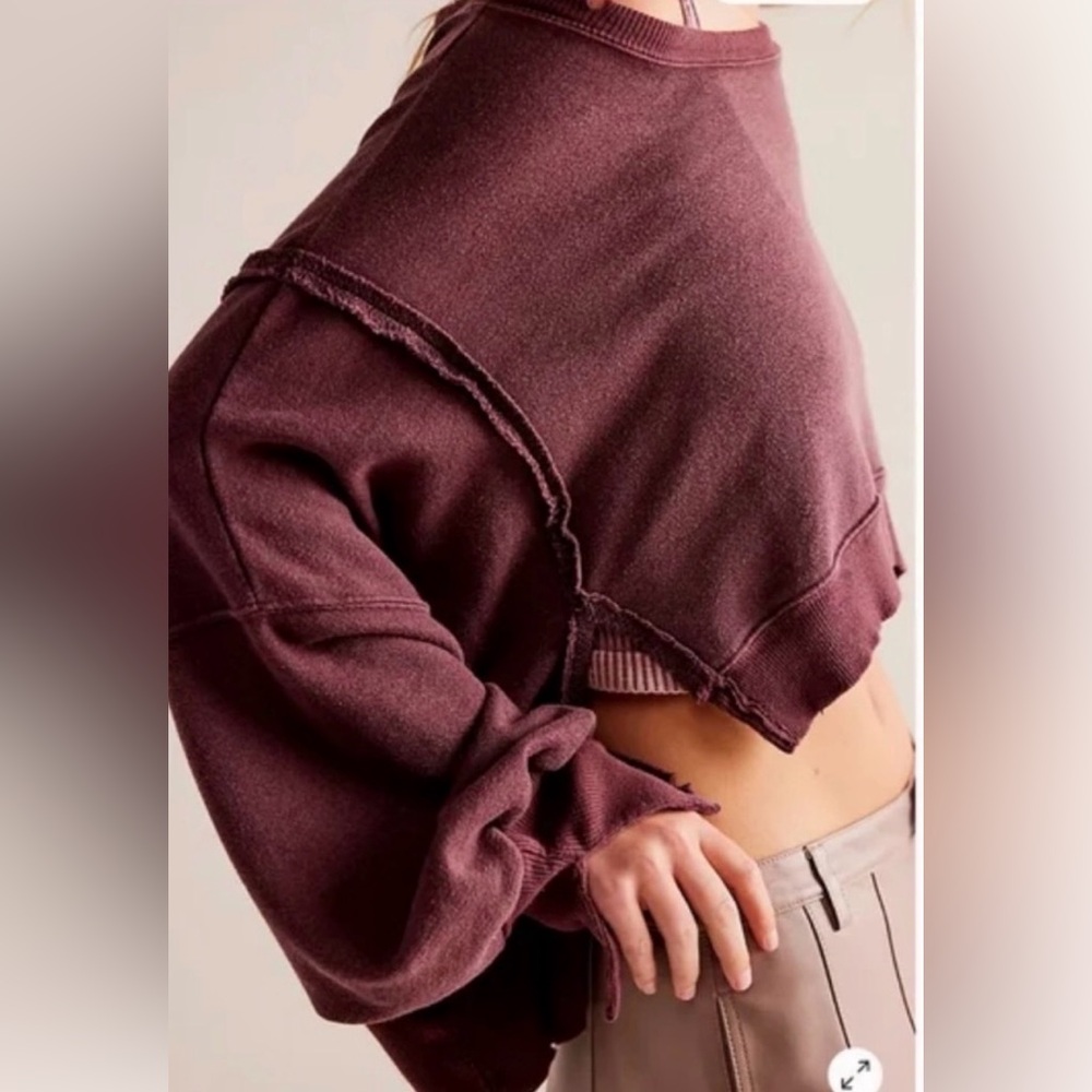 Free People Off-the-Shoulder Sweater in Burgundy